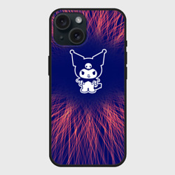 Чехол силиконовый для Apple iPhone 15 матовый Kuromi red energy