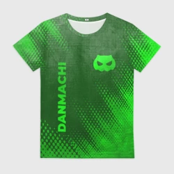 Женская футболка 3D DanMachi - green gradient вертикально