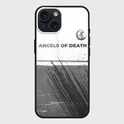 Чехол силиконовый для Apple iPhone 15 матовый Angels of Death - white gradient посередине