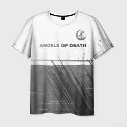 Мужская футболка 3D Angels of Death - white gradient посередине