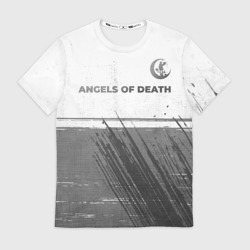 Мужская футболка 3D Angels of Death - white gradient посередине
