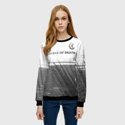 Женский свитшот 3D Angels of Death - white gradient посередине - фото 2