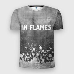 Мужская футболка 3D Slim In Flames - grey gradient посередине