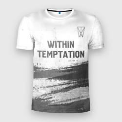 Мужская футболка 3D Slim Within Temptation - white gradient посередине