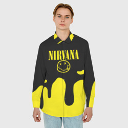 Мужская рубашка oversize 3D Нирвана потёки - фото 2