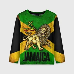 Детский лонгслив 3D Jamaica lion flag