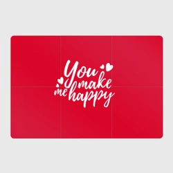 Магнитный плакат 3Х2 You make me happy red надпись