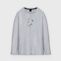 Женский лонгслив oversize хлопок Дневная фурия парный дракон