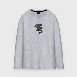 Женский лонгслив oversize хлопок Ночная фурия пара для дневной