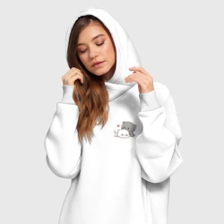 Платье-худи хлопок Милые котики обнимаются для пары - фото 2