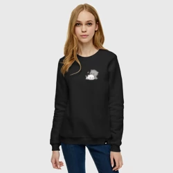 Женский свитшот хлопок Милые котики обнимаются для пары - фото 2