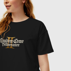 Женская футболка хлопок Oversize Kingdom Come Deliverance 2 logo - фото 2