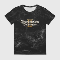 Женская футболка 3D Kingdom Come Deliverance 2 dark logo