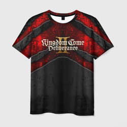 Мужская футболка 3D Kingdom Come Deliverance 2 лого на текстуре