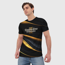 Мужская футболка 3D Kingdom Come Deliverance 2 black and gold - фото 2