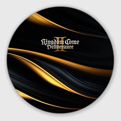 Круглый коврик для мышки Kingdom Come Deliverance 2 black and gold