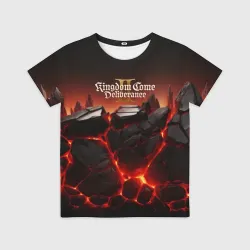 Детская футболка 3D Kingdom Come Deliverance 2 черные камни 