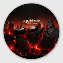 Круглый коврик для мышки Kingdom Come Deliverance 2 черные камни 