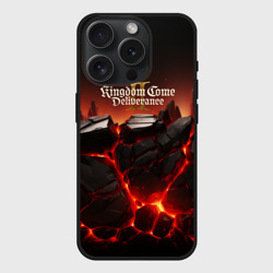Чехол силиконовый для Apple iPhone 15 Pro матовый Kingdom Come Deliverance 2 черные камни 