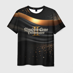 Мужская футболка 3D Kingdom Come Deliverance 2 черная ткань с золотом