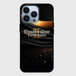 Чехол для iPhone 13 Pro Kingdom Come Deliverance 2 черная ткань с золотом