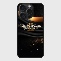 Чехол силиконовый для Apple iPhone 15 Pro матовый Kingdom Come Deliverance 2 черная ткань с золотом