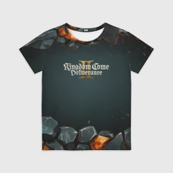 Детская футболка 3D Kingdom Come Deliverance 2 каменная текстура