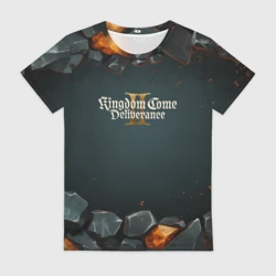 Женская футболка 3D Kingdom Come Deliverance 2 каменная текстура