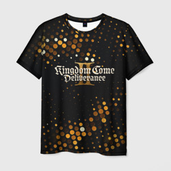 Мужская футболка 3D Kingdom Come Deliverance 2 золотые блестки