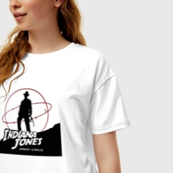 Женская футболка хлопок Oversize Джонс младший и Великий Круг - фото 2