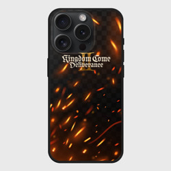 Чехол силиконовый для Apple iPhone 15 Pro матовый Kingdom Come Deliverance 2 искры огня