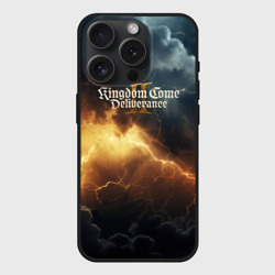 Чехол силиконовый для Apple iPhone 15 Pro матовый Kingdom Come Deliverance 2 лого на черном небе