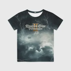 Детская футболка 3D Kingdom Come Deliverance 2 мрачный фон