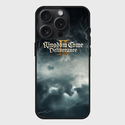 Чехол силиконовый для Apple iPhone 15 Pro матовый Kingdom Come Deliverance 2 мрачный фон