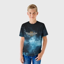 Детская футболка 3D Kingdom Come Deliverance 2 синие молнии - фото 2