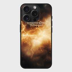 Чехол силиконовый для Apple iPhone 15 Pro матовый Kingdom Come Deliverance 2 желтые молнии