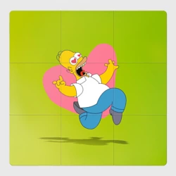 Магнитный плакат 3Х3 Гомер и сердце - для пары с Марж Симпсон