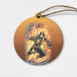 Деревянная игрушка круг Scorpion - Mortal Kombat