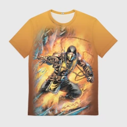 Мужская футболка 3D Scorpion - Mortal Kombat
