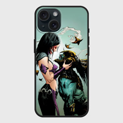 Чехол силиконовый для Apple iPhone 15 матовый Mileena & Kotal Kahn - Mortal Kombat