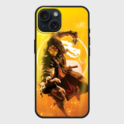 Чехол силиконовый для Apple iPhone 15 матовый Скорпион - Mortal Kombat