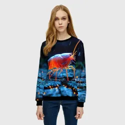 Женский свитшот 3D Креветка на дне - фото 2
