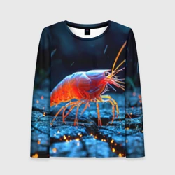 Женский лонгслив 3D Креветка на дне