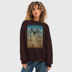 Женский свитшот oversize без начеса хлопок Паук Дали и Буржуа цвет - фото 2