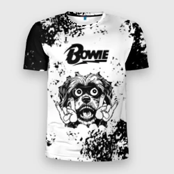 Мужская футболка 3D Slim David Bowie - рок пес