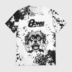 Мужская футболка 3D David Bowie - рок пес
