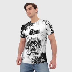 Мужская футболка 3D David Bowie - рок пес - фото 2