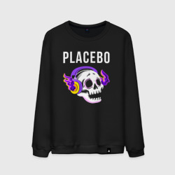 Мужской свитшот хлопок Placebo - неоновый череп