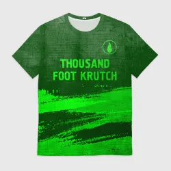 Мужская футболка 3D Thousand Foot Krutch - green gradient посередине