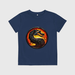 Детская футболка хлопок Mortal kombat dragon logo